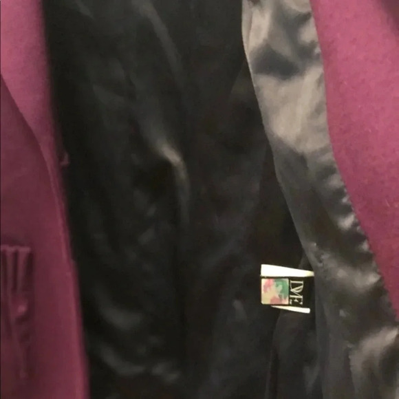Diane von Furstenberg Wool Plum Blazer M - Picture 7 of 11